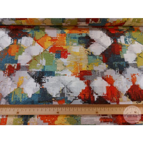 Elmosódott színes négyzetes dekortextil (ME5024)