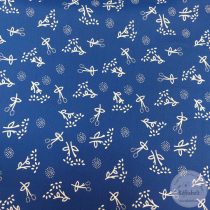   Extra, puha kékfestő jellegű, kék alapon pitypangos pamutvászon (ME5042)