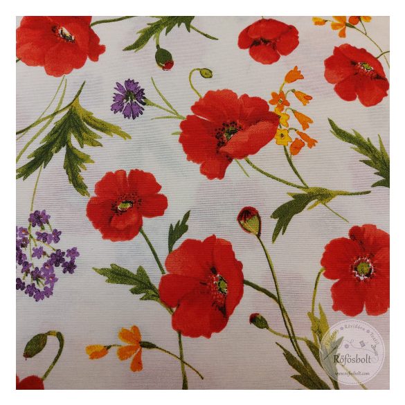 Pipacsmező törtfehér a., dekortextil (ME5054)