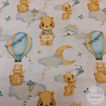   Papírsárkányt eregető, léggömbbel utazó maci, 160cm sz. pamutvászon (ME5062)