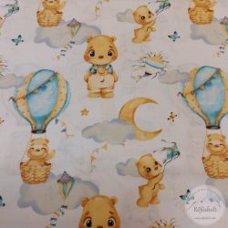   Papírsárkányt eregető, léggömbbel utazó maci, 160cm sz. pamutvászon (ME5062)