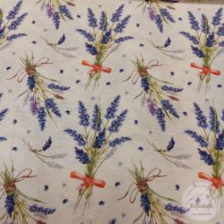 Levendula csokrok piros masnival, dekortextil(ME5101)