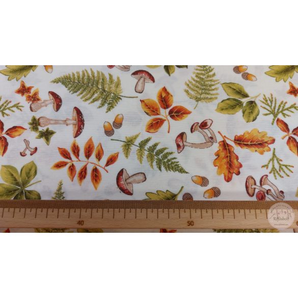 Őszi gombás, makkos, ágas, leveles dekortextil (ME5151)