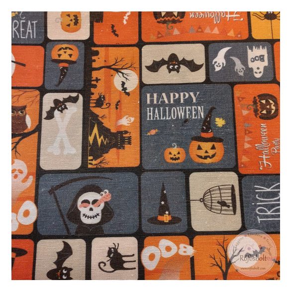 Négyzetekben  Halloween mintás dekortextil (ME5193)