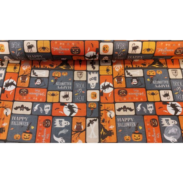 Négyzetekben  Halloween mintás dekortextil (ME5193)