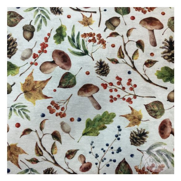 Makkos, gombás, bogyós, leveles őszi dekortextil (ME5208)