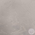   1 m EGYBEN KÉRHETŐ Flannel Fleece: Dombornyomott halványkék, állatos (5218)