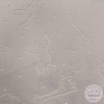   1 m EGYBEN KÉRHETŐ Flannel Fleece: Dombornyomott halványkék, állatos (5218)