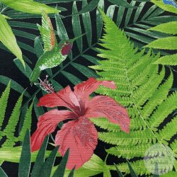 Fekete a. trópusi levelek, virágok, dekortextil (ME5234)