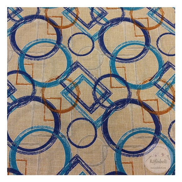 Kék-szürke-barna geometriai formák, dekortextil (ME5249)