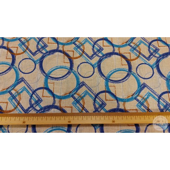 Kék-szürke-barna geometriai formák, dekortextil (ME5249)