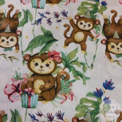   0,7m EGYBEN KÉRHETŐ játékos majmok, 160 cm sz.pamutvászon (ME5259)