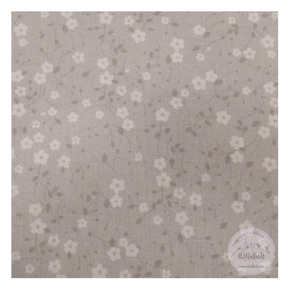 Szürke a. apró fehér virágos pamutvászon (ME5268)