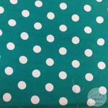 Zöld alapon nagy fehér pöttyös flokon  (ME5328)