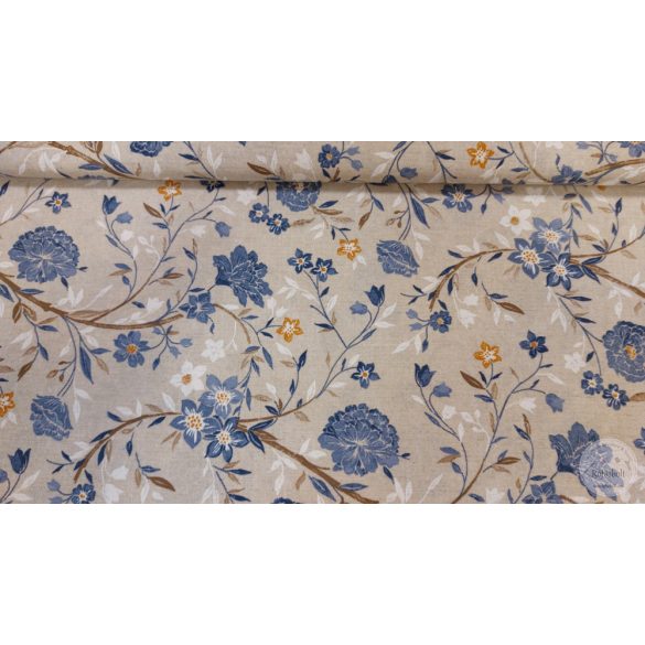 Éva-kék virágos dekortextil (ME5341)