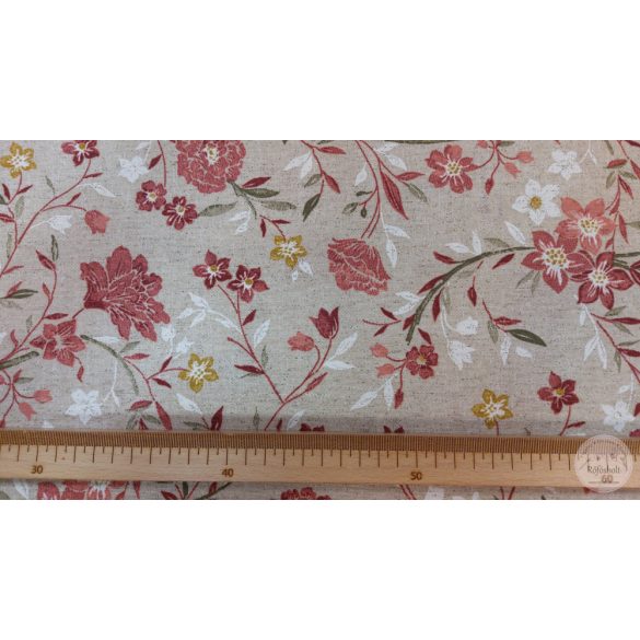 Éva piros virágos dekortextil (ME5342)