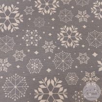 Puha szürke alapon hópihék, dekortextil (ME5369)