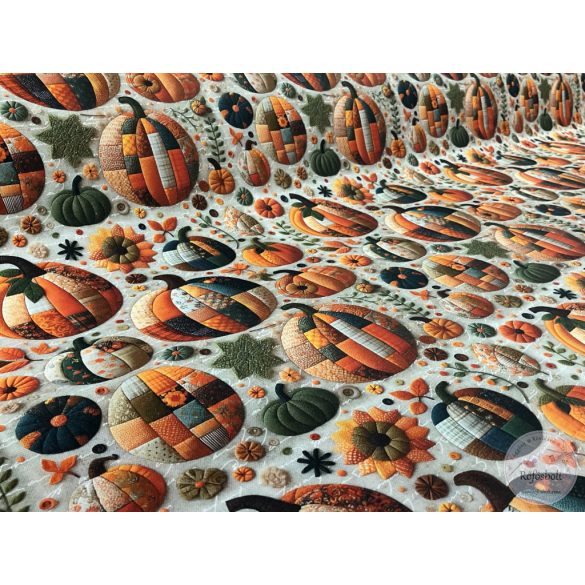 Patchwork tökök, őszi hangulatú dekortextil (ME5418)