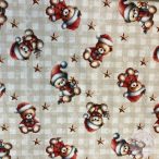   Drapp kockás alapon ünneplőbe öltözött maci (ME5424) loneta