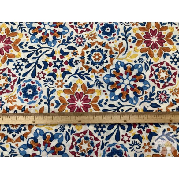 Kék-narancs-sárga mandala, dekortextil (ME5450)