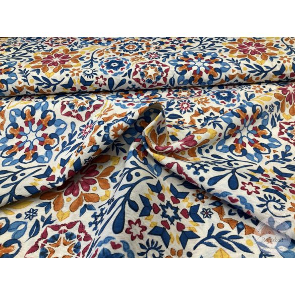 Kék-narancs-sárga mandala, dekortextil (ME5450)