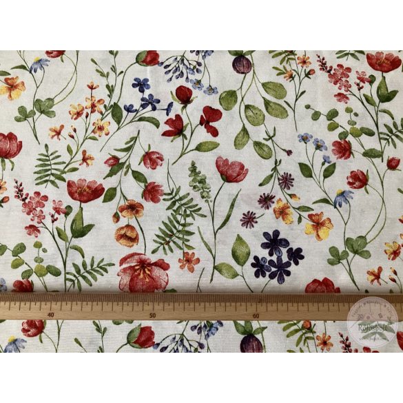 Vidám nyár fehér alapon, dekortextil (ME5489)