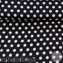 Sötétkék alapon fehér 1 cm-s pöttyös flokon (ME5496)