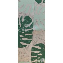   Világos,-pasztell zöld pálmaleveles gyöngyvászon, Oxford (ME5517)