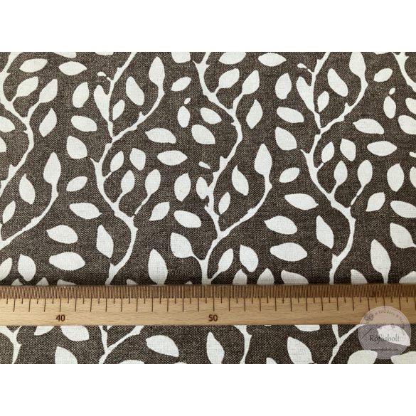 Puha barna alapon fehér inda fut, dekortextil (ME5541)
