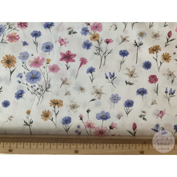 Fehér alapon nyári rét, 160 cm (ME5572)