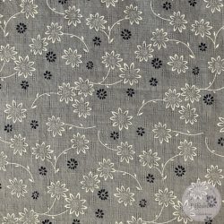   0,95 m EGYBEN KÉRHETŐ közép szürke alapon fehér-sötétkék virágok