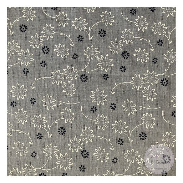 0,95 m EGYBEN KÉRHETŐ közép szürke alapon fehér-sötétkék virágok