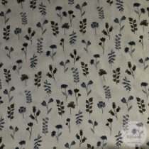 Fehér alapon kék-barnás szürkés virágok (ME5588)