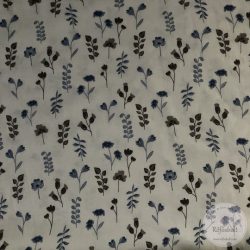 Fehér alapon kék-barnás szürkés virágok (ME5588)