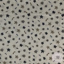 Fehér alapon kék-barna virág fejek