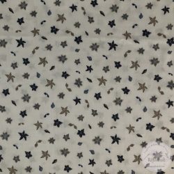 Fehér alapon kék-barna virág fejek