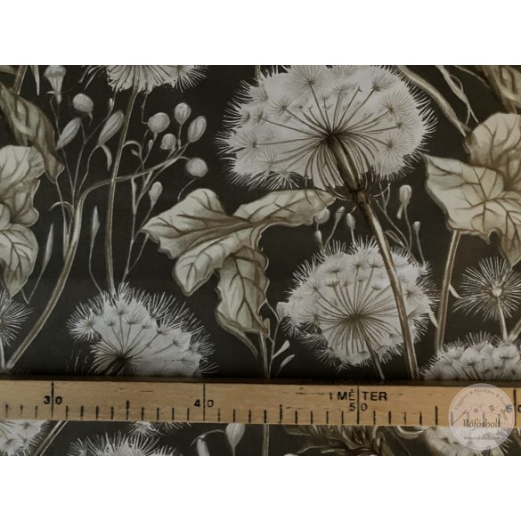 Cappuccino alapon finom, ízléses pitypang világ 160 cm szélességben (ME5593)