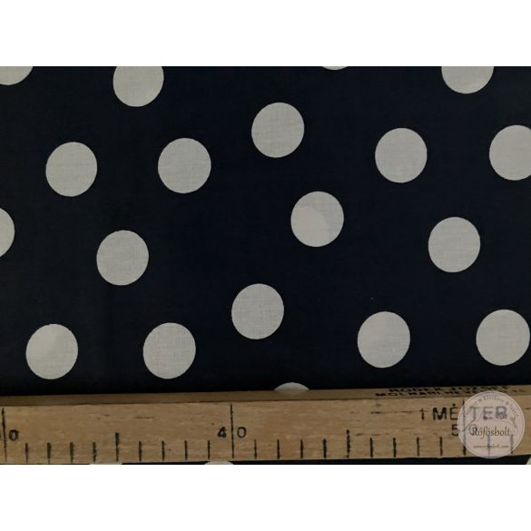 Sötétkék alapon 30 mm fehér pöttyök (ME5596)