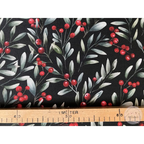 Party: fekete alapon csipkebogyó  (ME5616)