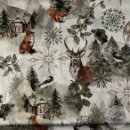   0,9 m EGYBEN KÉRHETŐ téli erdő nappal, 160 cm pamutvászon (ME5693)