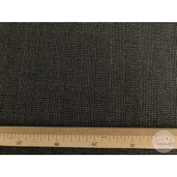 0,6 m EGYBEN KÉRHETŐ angol kockás, antracit színű ruhaanyag (ME5702)