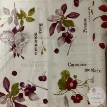 Pamutszatén, ekrü alap, finom gyümölcsök (ME5712)