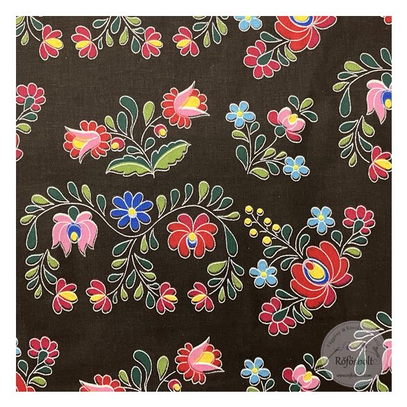 Fekete alapon matyóhímzéses minta (ME5770)