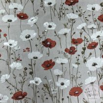 Cappuccino háttérben piros-fehér pipacsok,160 cm (ME5776)