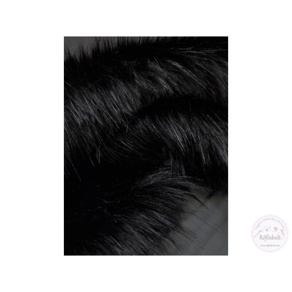 Műszőrme fekete anyag (ME749)