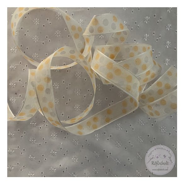Organza alapon narancs-fehér pöttyök