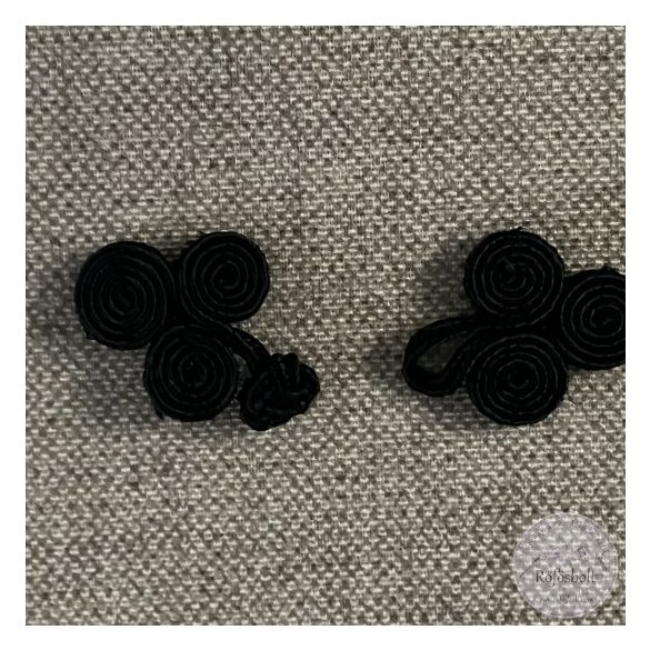 Paszomány gombolás,: fekete, 48  mm