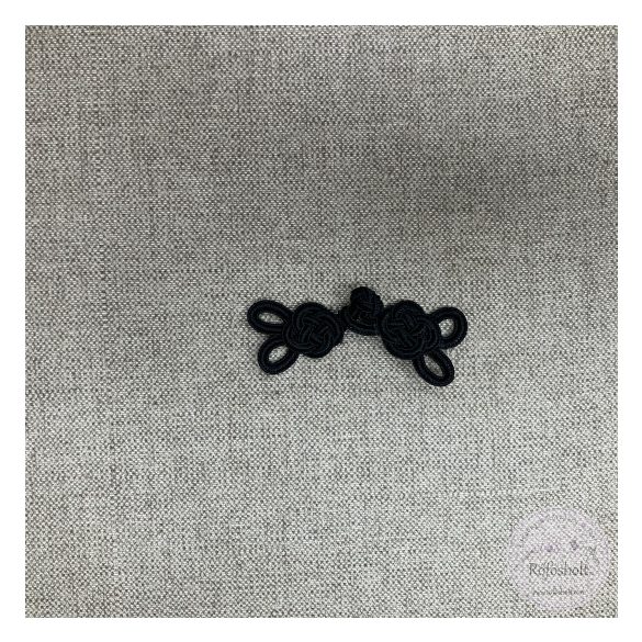 Paszomány gombolás,: fekete, 80 mm