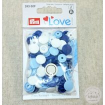 Prym Fehér-kék kör alakú műanyag patent 393 009