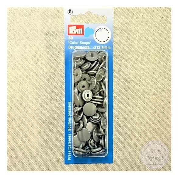 Prym:  ezüstszürke kör alakú műanyag patent 393 145